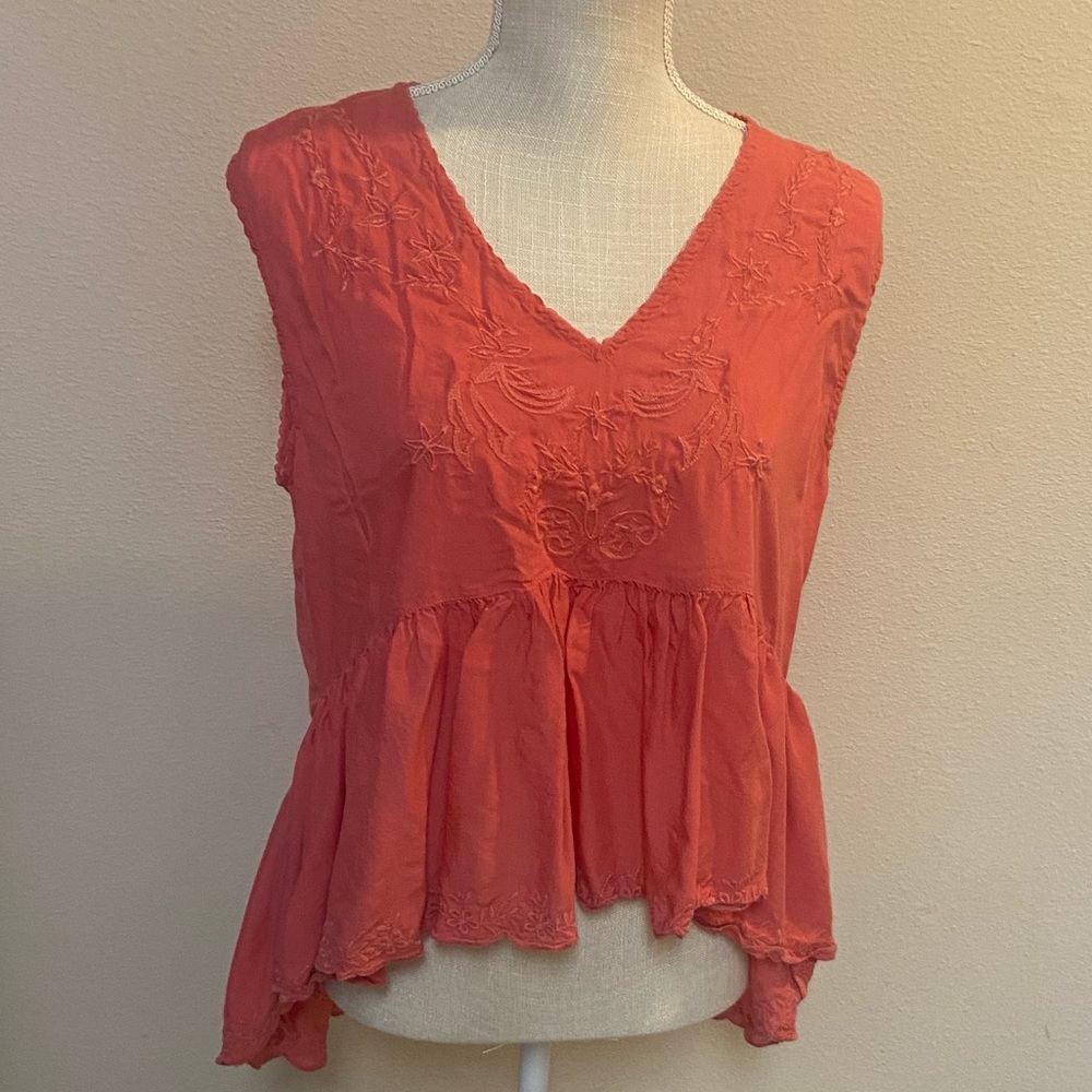 Max Studio Hi-Low Sleeveless Blouse Pink Medium